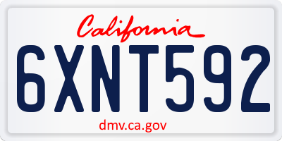 CA license plate 6XNT592