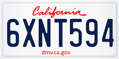CA license plate 6XNT594