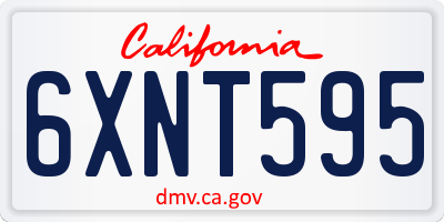 CA license plate 6XNT595