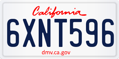 CA license plate 6XNT596