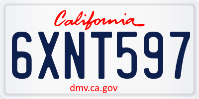 CA license plate 6XNT597