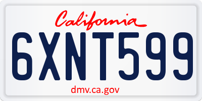 CA license plate 6XNT599
