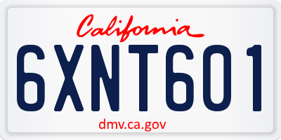 CA license plate 6XNT601