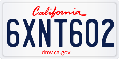 CA license plate 6XNT602