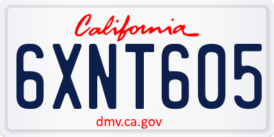 CA license plate 6XNT605