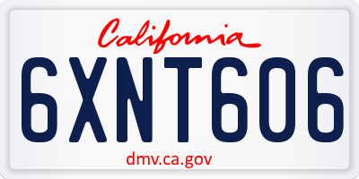 CA license plate 6XNT606