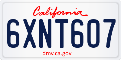 CA license plate 6XNT607