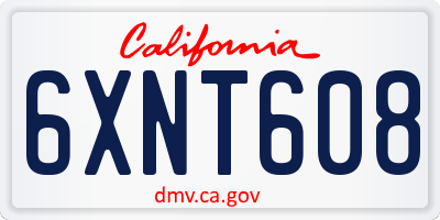 CA license plate 6XNT608