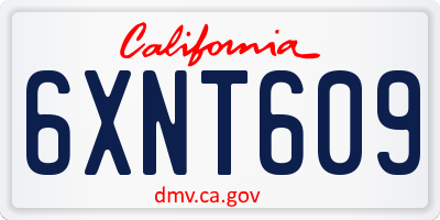 CA license plate 6XNT609