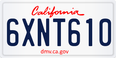 CA license plate 6XNT610