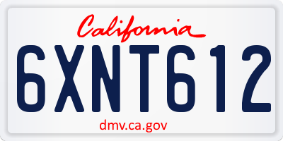 CA license plate 6XNT612