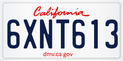 CA license plate 6XNT613