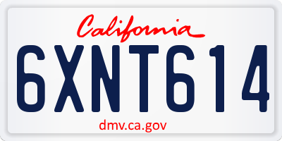 CA license plate 6XNT614