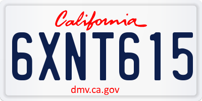 CA license plate 6XNT615