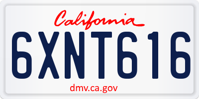 CA license plate 6XNT616