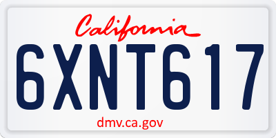 CA license plate 6XNT617