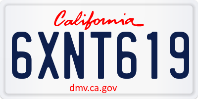CA license plate 6XNT619