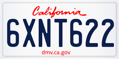 CA license plate 6XNT622