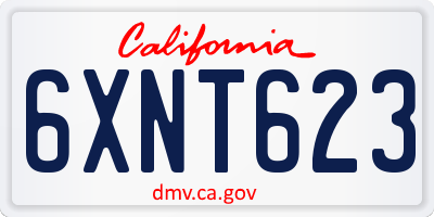 CA license plate 6XNT623