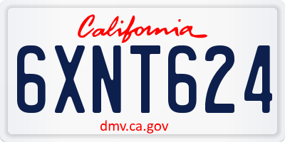 CA license plate 6XNT624