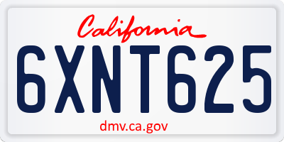 CA license plate 6XNT625