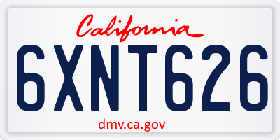 CA license plate 6XNT626