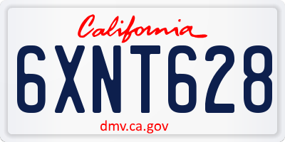 CA license plate 6XNT628