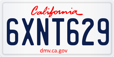 CA license plate 6XNT629