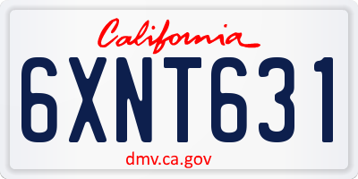 CA license plate 6XNT631