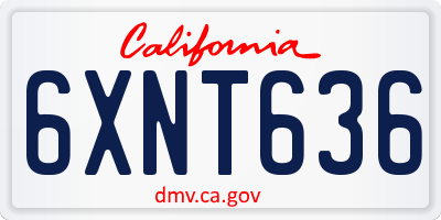 CA license plate 6XNT636