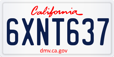 CA license plate 6XNT637