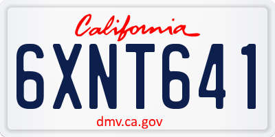 CA license plate 6XNT641