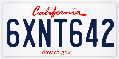 CA license plate 6XNT642