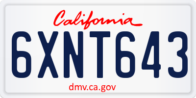 CA license plate 6XNT643