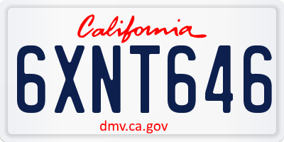 CA license plate 6XNT646