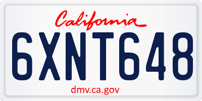 CA license plate 6XNT648