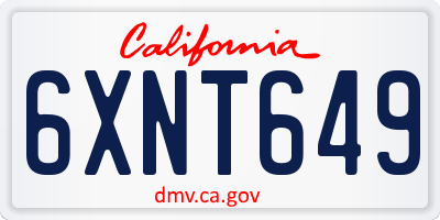 CA license plate 6XNT649