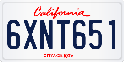 CA license plate 6XNT651