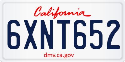 CA license plate 6XNT652