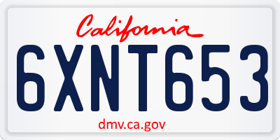 CA license plate 6XNT653
