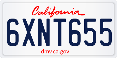 CA license plate 6XNT655