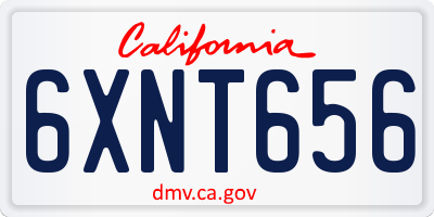 CA license plate 6XNT656