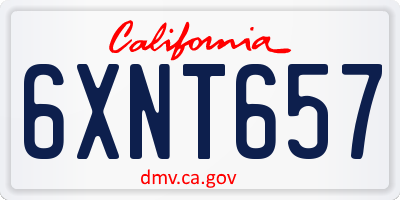 CA license plate 6XNT657