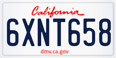 CA license plate 6XNT658