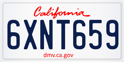 CA license plate 6XNT659