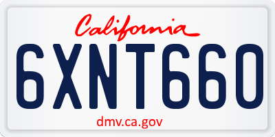 CA license plate 6XNT660