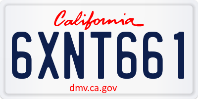 CA license plate 6XNT661