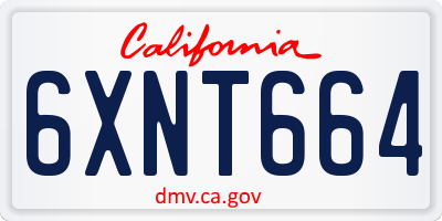 CA license plate 6XNT664