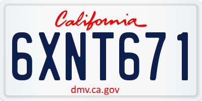 CA license plate 6XNT671