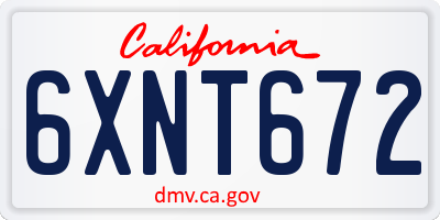 CA license plate 6XNT672